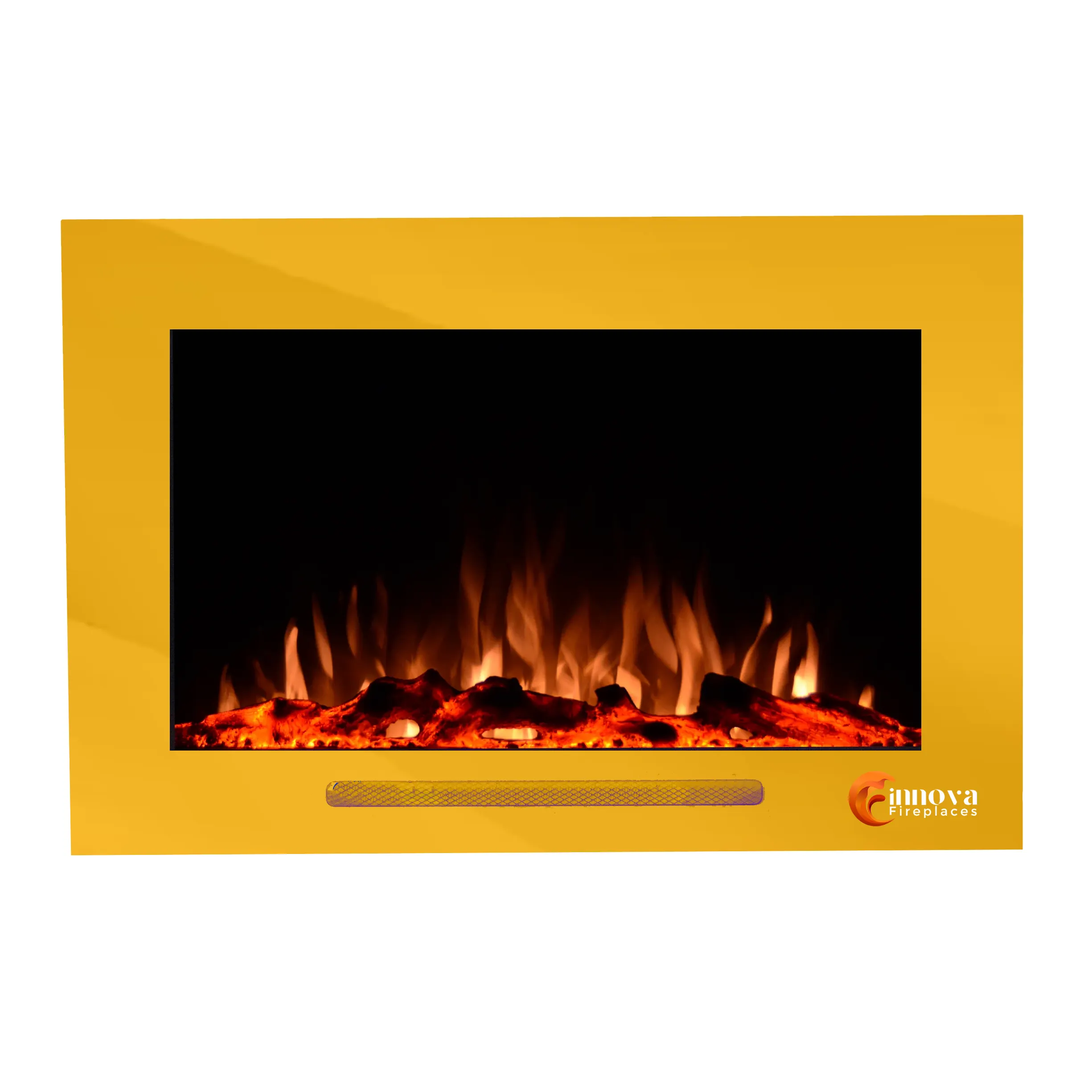 Innova Electric Fireplace Golden Insert with Heater – Decorative Flame Effect
