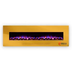 Electric Fireplaces with Heater Multi Color- Golden