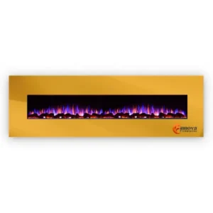 Electric Fireplaces without Heater Multi Color- Golden