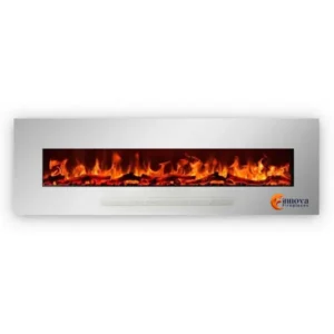 Electric Fireplaces with Heater - Silver