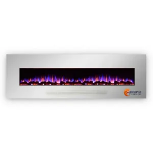 Electric Fireplaces with Heater Multi Color - Silver